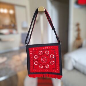 Hungarian Felted Red and Black Women's Bag Bohemian